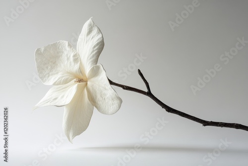 Intricate white flower art piece showcasing delicate petals and texture in a ...