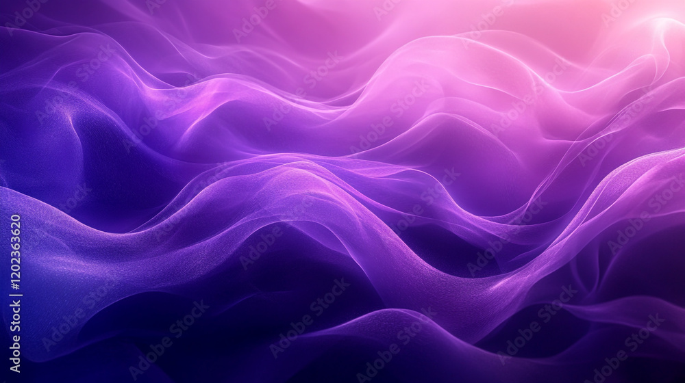 Swirling purple waves create an ethereal atmosphere in a dreamlike landscape Swirling purple waves create an ethereal atmosphere in a dreamlike landscape