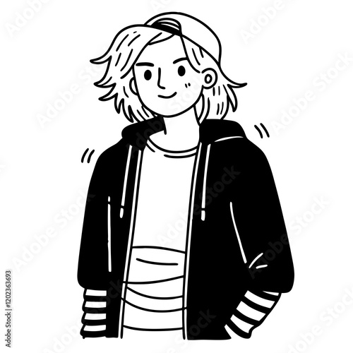 Estilo grunge: Vector de un joven rebelde