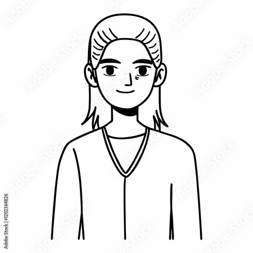 Silueta vectorial vintage: Joven posando con confianza