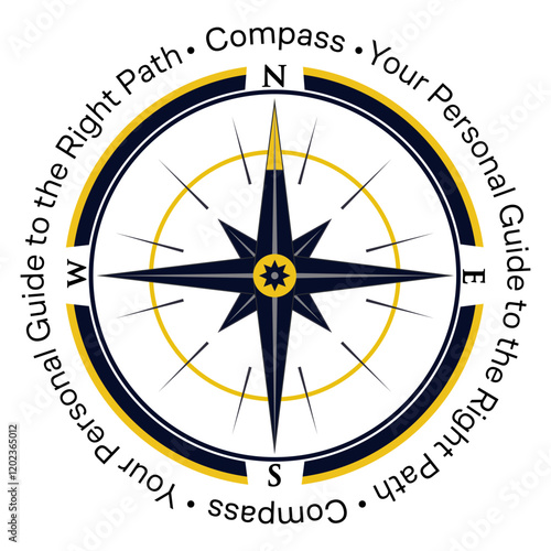 
A modern and stylish compass emblem featuring a circular design with a detailed compass rose at the center. The text "Your Personal Guide to the Right Path" encircles the design, emphasizing navigati