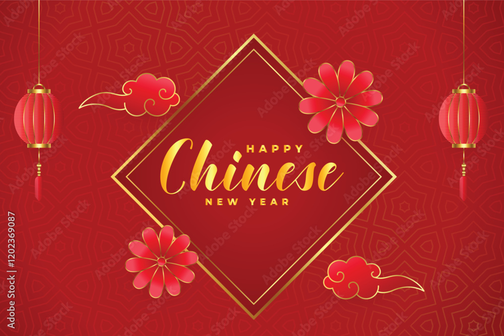 Chinese Lunar New Year Background Post Design Template Chinese Lunar New Year Background Post Design Template