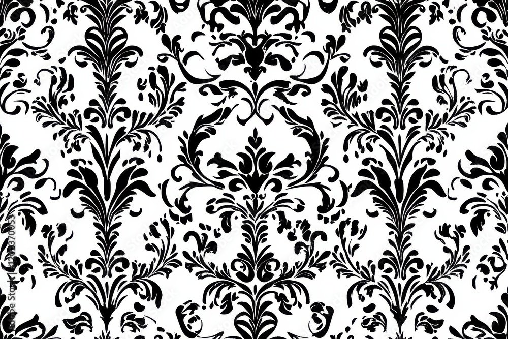 Black and white damask pattern Black and white damask pattern