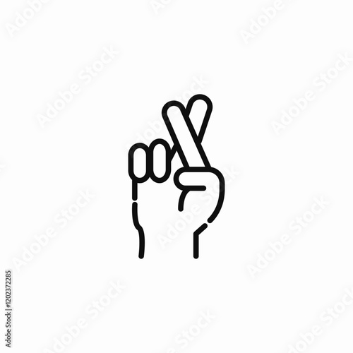 fingers crossed icon sign vector