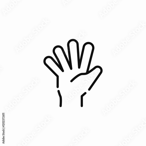 open palm facing icon sign vector