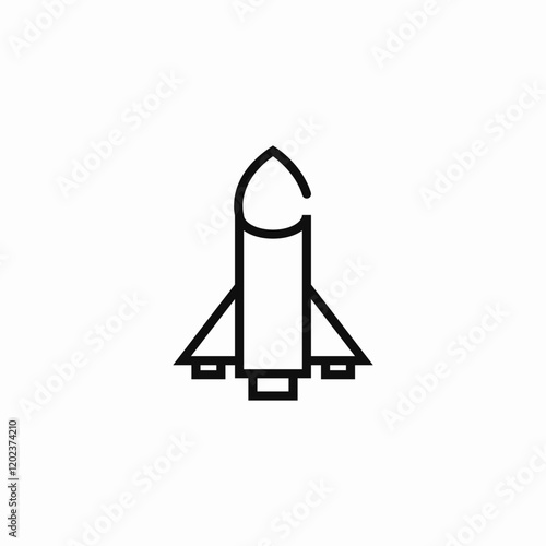 winged rocket icon sign vector