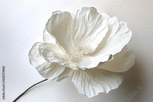 Intricate white flower art piece showcasing delicate petals and texture in a ...