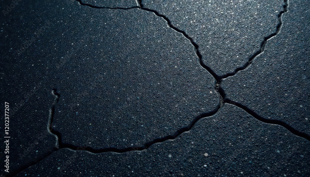 Obraz premium Dark gray asphalt, coarse texture, fine cracks, asphalt texture, rough