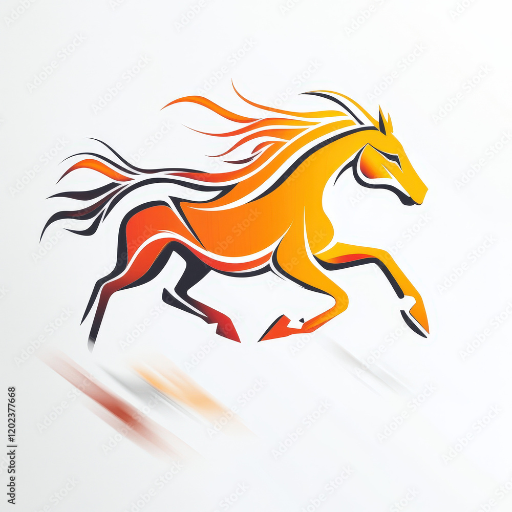 Fiery Horse in Motion Illustration Fiery Horse in Motion Illustration