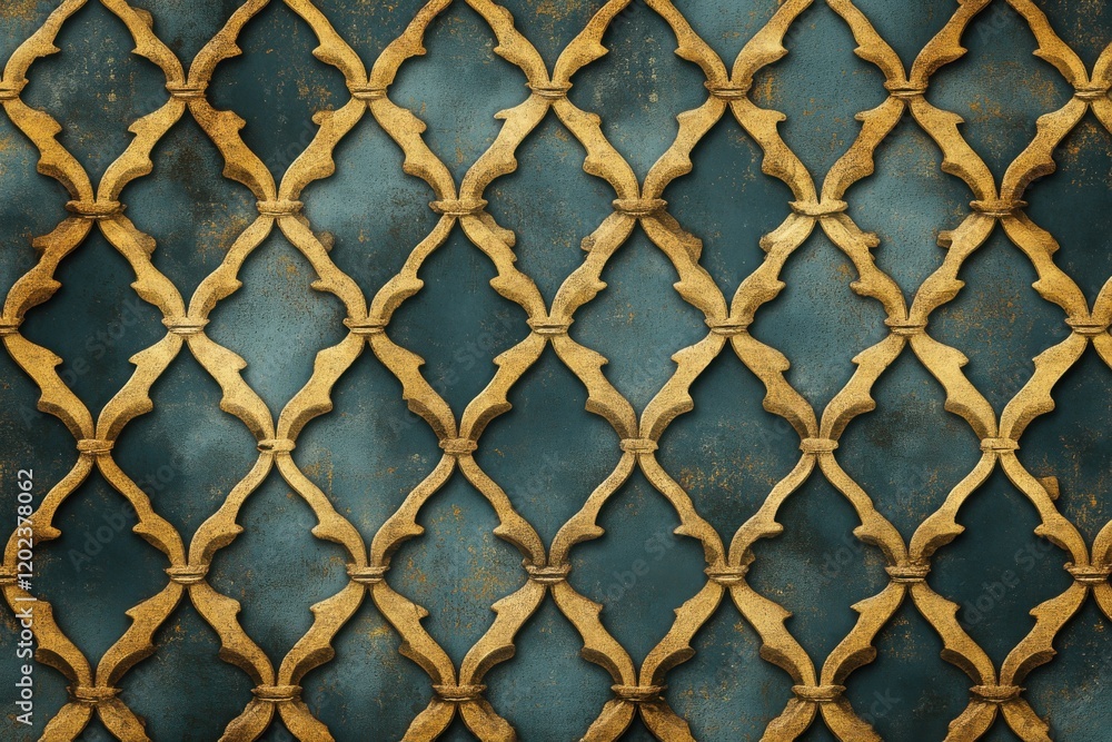 Elegant gold and teal lattice pattern Elegant gold and teal lattice pattern