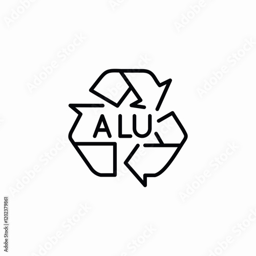 aluminum recycling icon sign vector