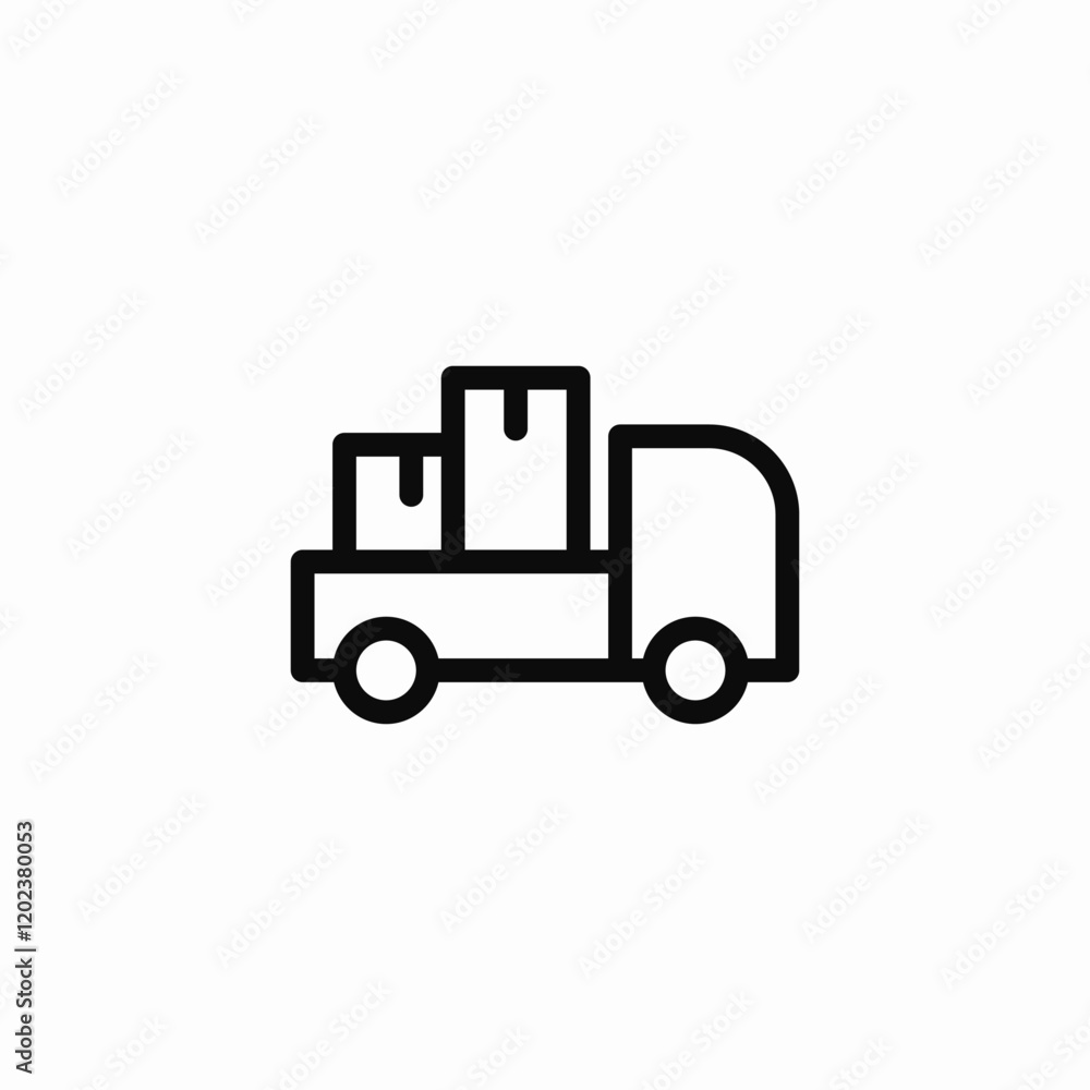 box carrying vehicle icon sign vector box carrying vehicle icon sign vector