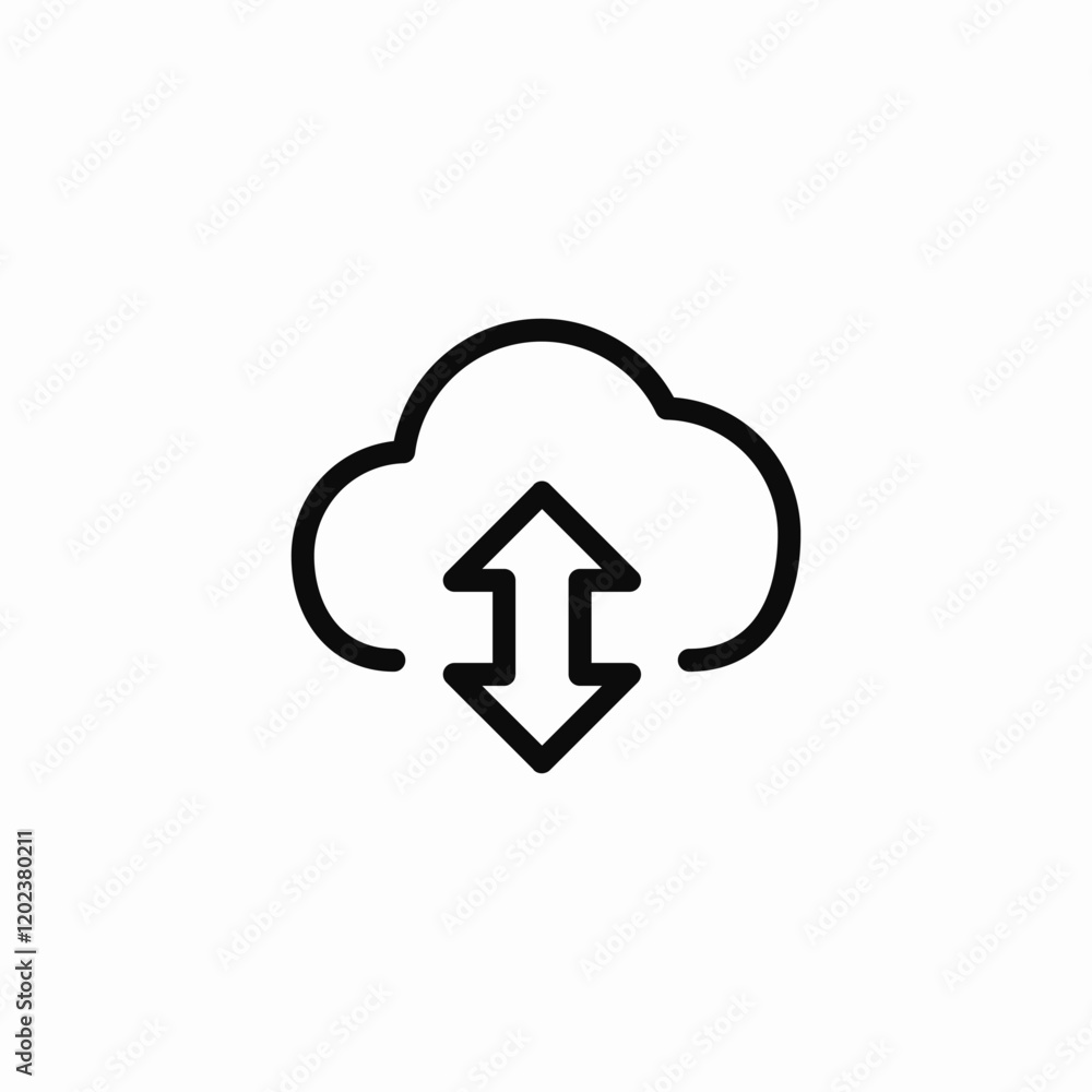 cloud data transfer icon sign vector cloud data transfer icon sign vector