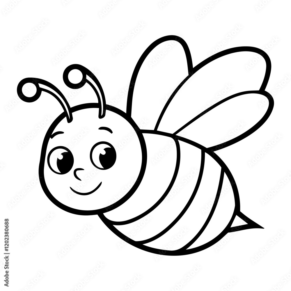A vector illustration of a bee with a smile. A vector illustration of a bee with a smile.