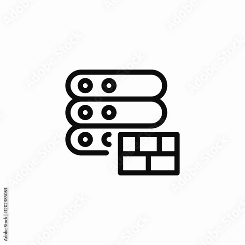 server wall icon sign vector