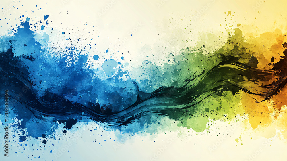 Obraz premium Abstract white smoke isolated colorful blue and green background