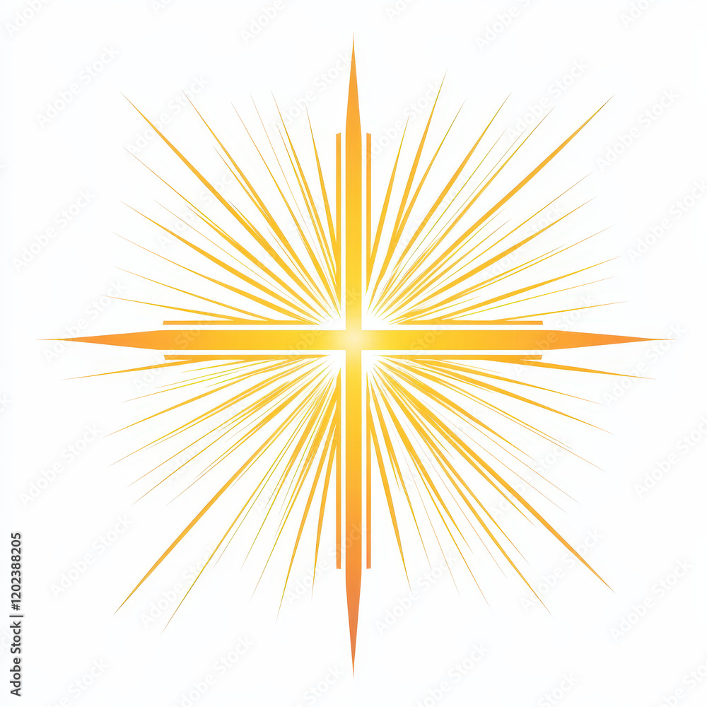 Fototapeta premium Radiant Cross with Light Rays