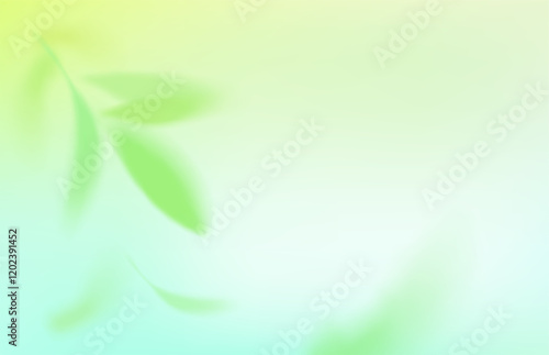 Green gradient spring background. Abstract gradation green and yellow color backdrop, spring or summer blur leaves in pastel sky. Season banner. Soft gradient mesh illustration