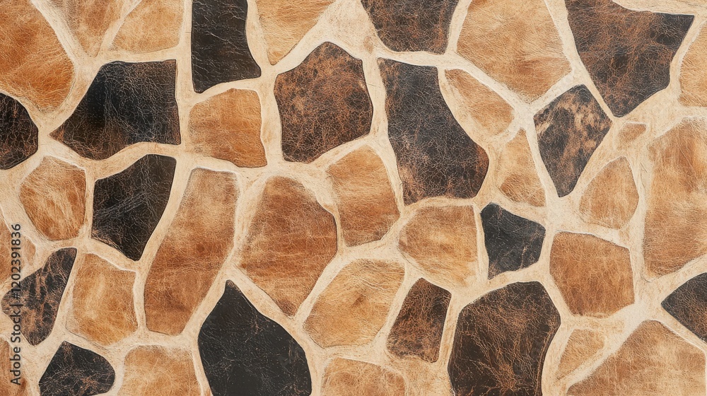 Fototapeta premium Abstract animal print pattern with brown and black textured background