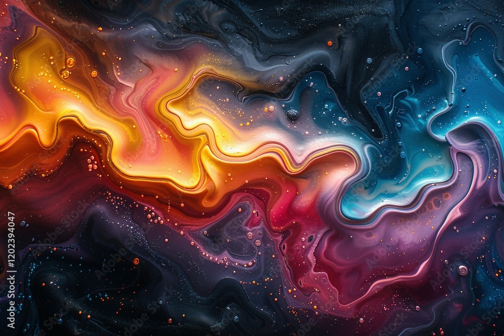 Abstract artwork showcasing vibrant fluid swirls of fiery orange and deep blue hues blending seamlessly in a mesmerizing pattern. Abstract artwork showcasing vibrant fluid swirls of fiery orange and deep blue hues blending seamlessly in a mesmerizing pattern.
