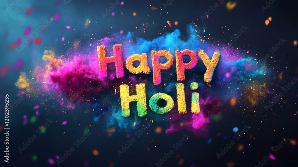 Happy Holi Celebration with Colorful Powder Happy Holi Celebration with Colorful Powder