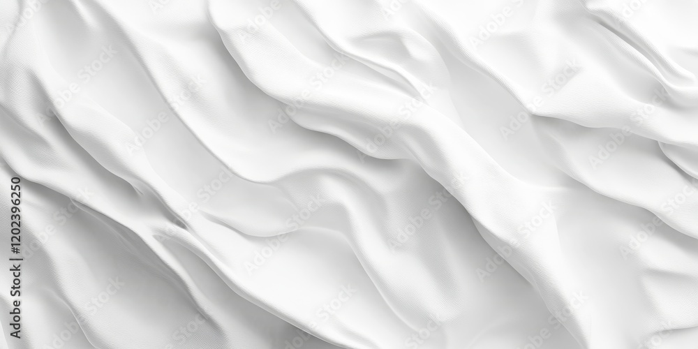 Abstract white fabric background with dynamic folds and seamless flowing patterns for modern designs Abstract white fabric background with dynamic folds and seamless flowing patterns for modern designs