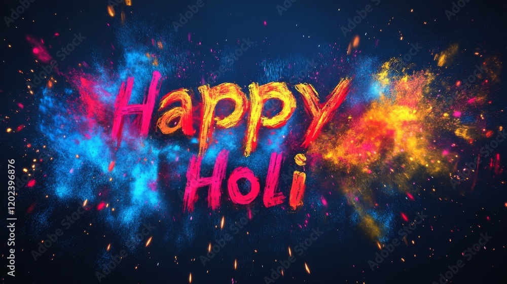 Happy Holi Celebration with Colorful Powder Happy Holi Celebration with Colorful Powder