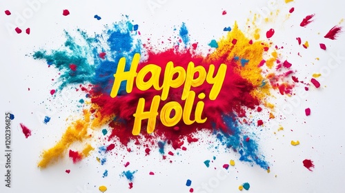 Happy Holi Festival Celebration with Colorful Powder photo