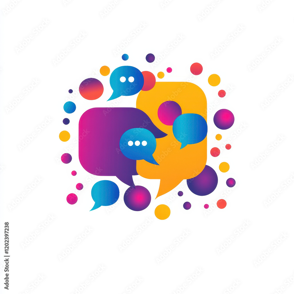 Vibrant Speech Bubbles Illustration Vibrant Speech Bubbles Illustration