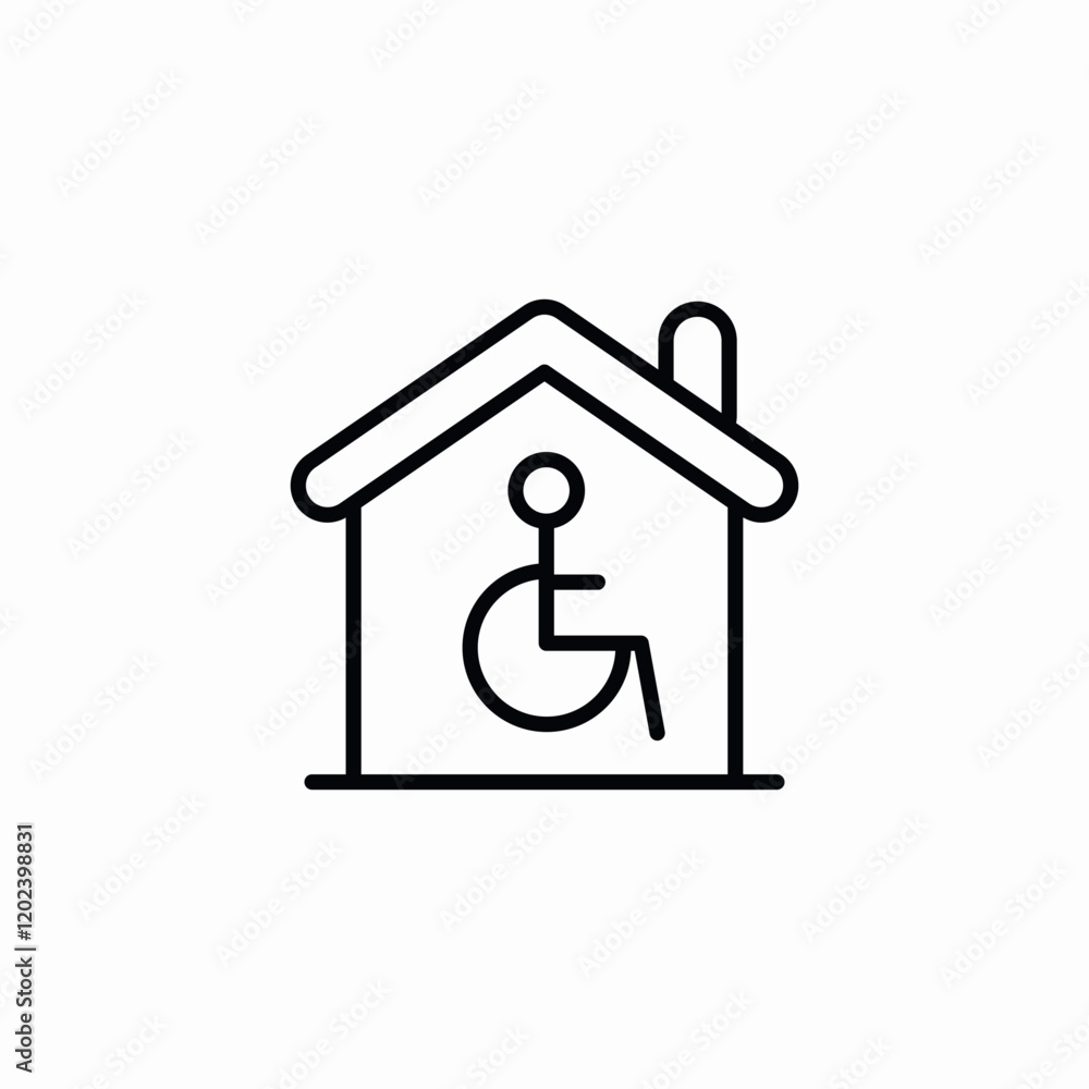 disability housing icon sign vector disability housing icon sign vector
