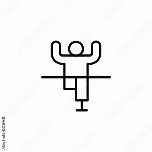 leg amputee icon sign vector