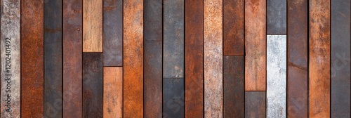 Rusty Metal and Weathered Wood Texture Background - Rustic, aged, industrial, textured, and natural.  The image evokes feelings of timelessness and resilience. photo