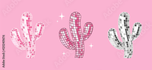 Cactus disco ball. Cowboy style decoration. Party ball 