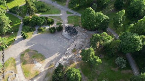 Aerial perspective of the Sibelius park in Helsinki, Finland photo