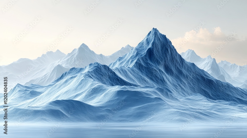 A mountain range with a blue sky in the background A mountain range with a blue sky in the background