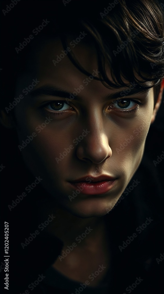 Cinematic Close-Up of a Man with Deep Tones. Generative AI Cinematic Close-Up of a Man with Deep Tones. Generative AI