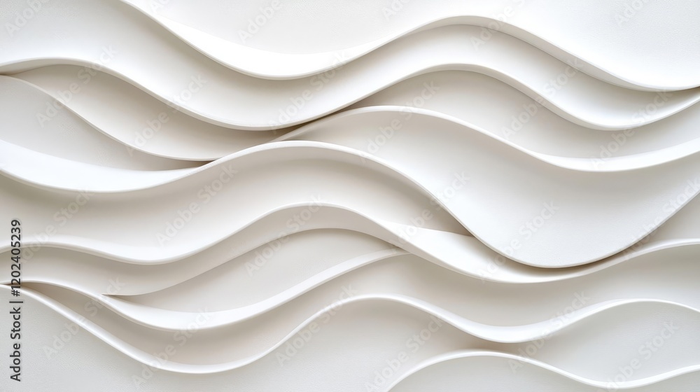 Fototapeta premium Abstract white wave pattern background design