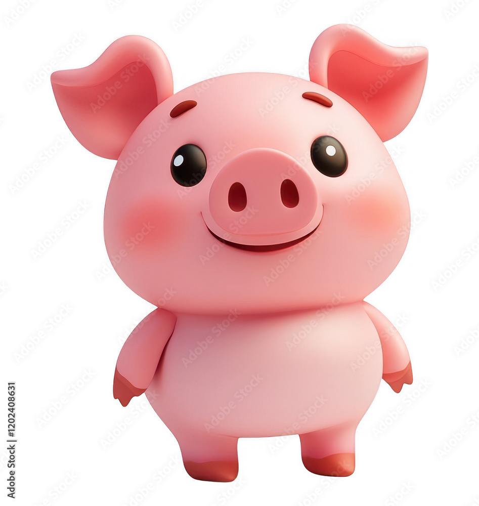 Cute Pig Illustration with Transparent Background for Design Overlay and Kids' Projects Cute Pig Illustration with Transparent Background for Design Overlay and Kids' Projects