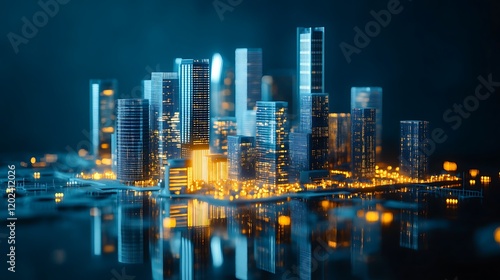 Wallpaper Mural A miniature cityscape featuring detailed business district buildings. Torontodigital.ca