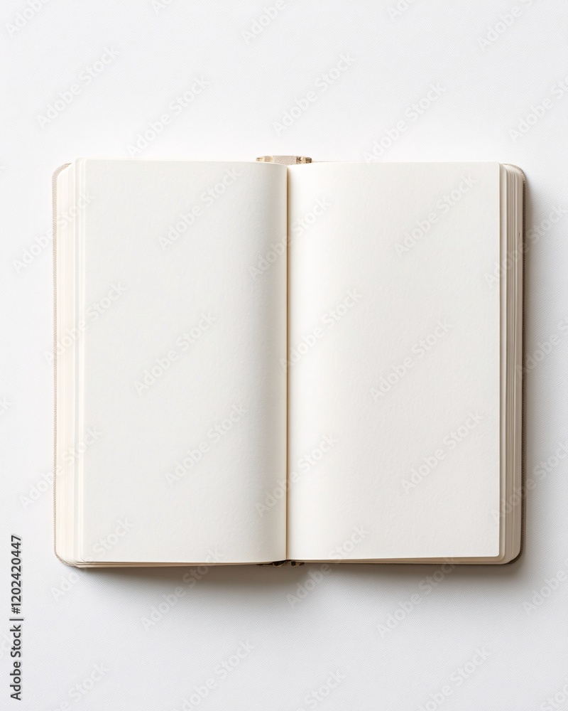 Blank open notebook on white background Blank open notebook on white background