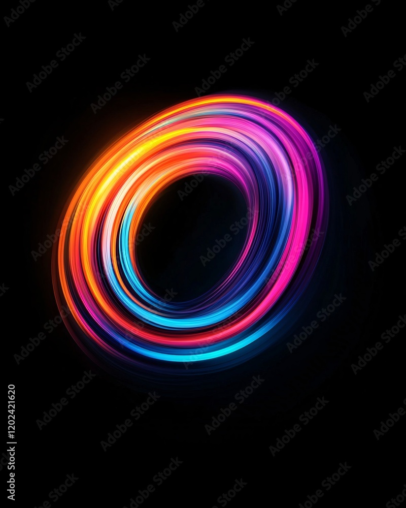 Colorful Abstract Loop on Black Background Colorful Abstract Loop on Black Background