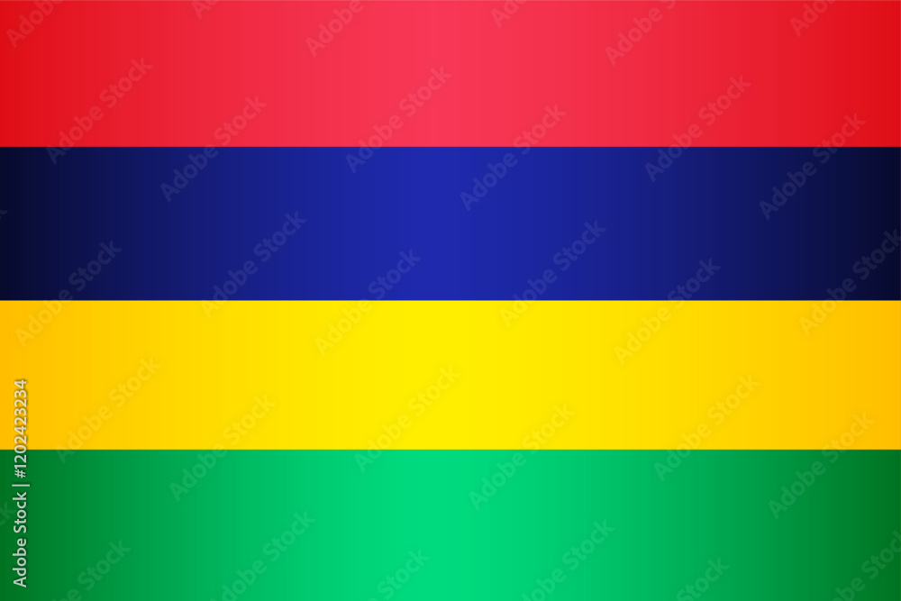 National flag of the Republic of Mauritius. Vector symbol