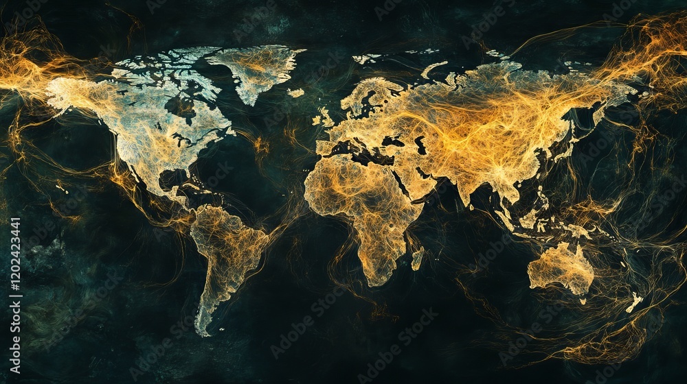 Obraz premium Abstract Futuristic Digital World Map