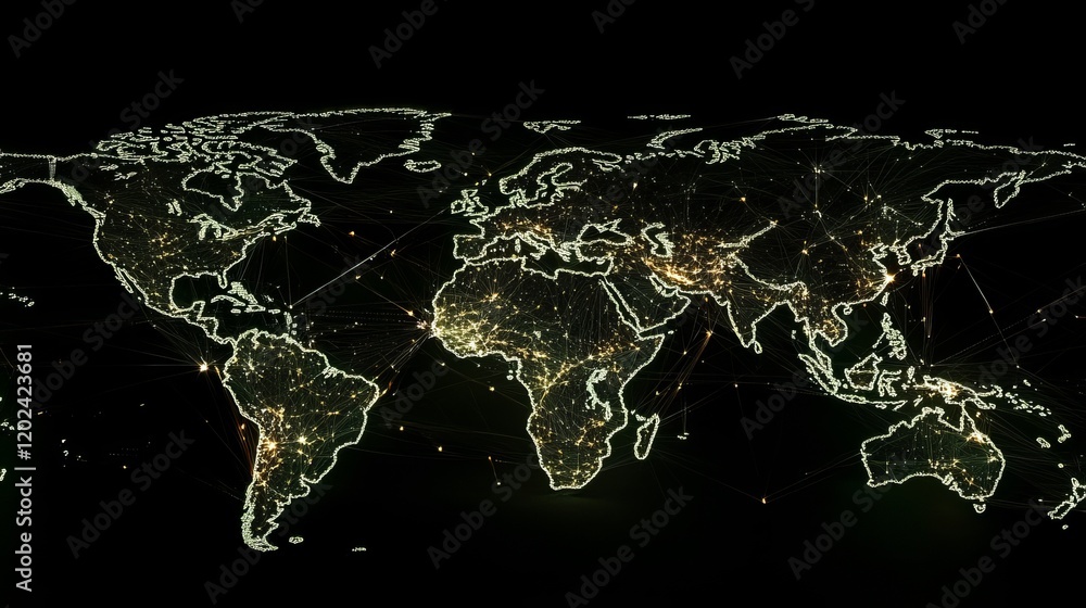 custom made wallpaper toronto digitalGlobal Network, Digital World Map, Futuristic Technology Background