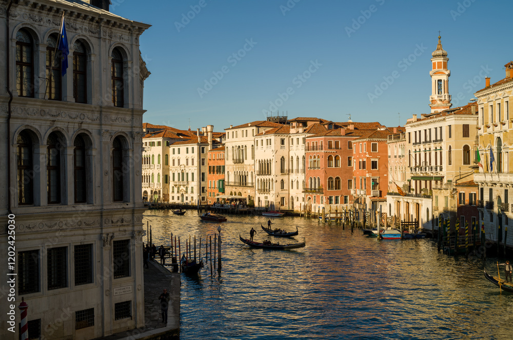 Venetian Canal Scene at Sunset