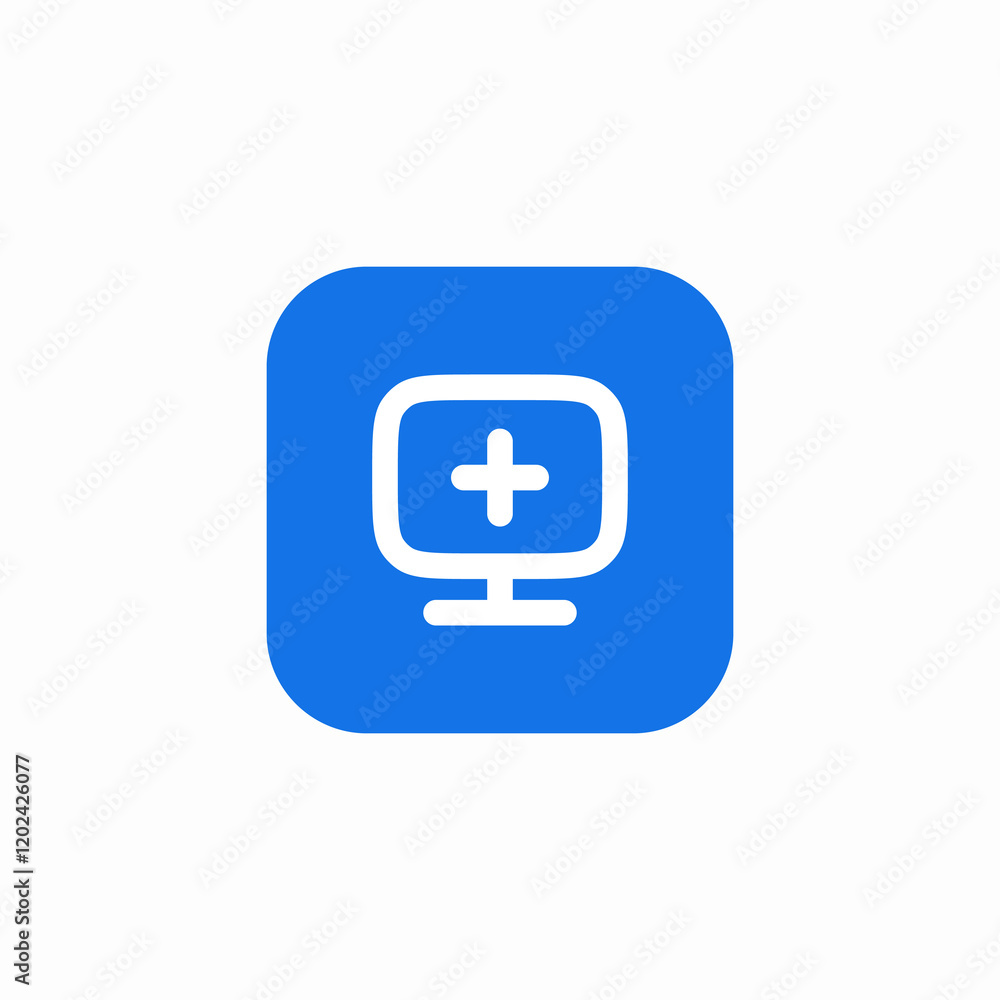 computer add plus icon sign vector computer add plus icon sign vector