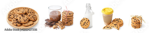 Set of sweet cookies with c...