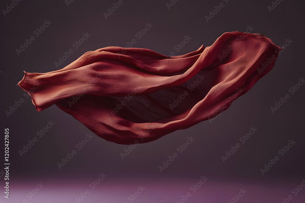 Fototapeta premium Crimson Silk in Motion: A Study in Texture and Flow