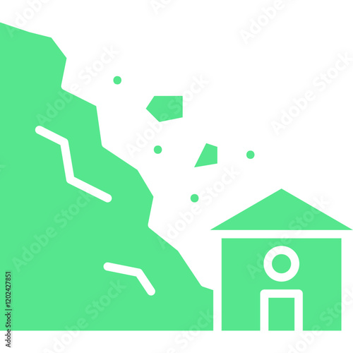 Landslide icon single vector illustration