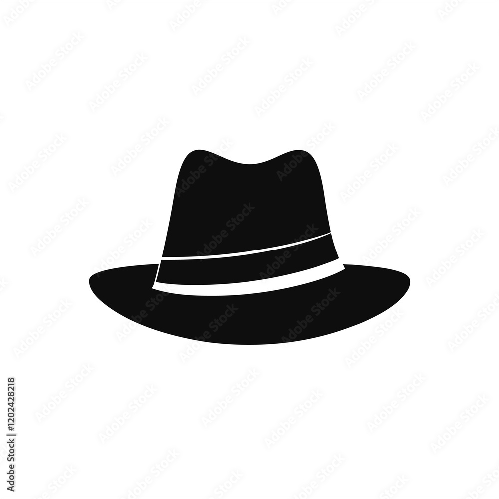 Modern Hat Silhouette Icon Perfect for Design Applications Modern Hat Silhouette Icon Perfect for Design Applications